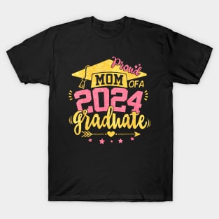 Mom of A 2024 Graduate Senior 24 College Proud Mother Mama T-Shirt